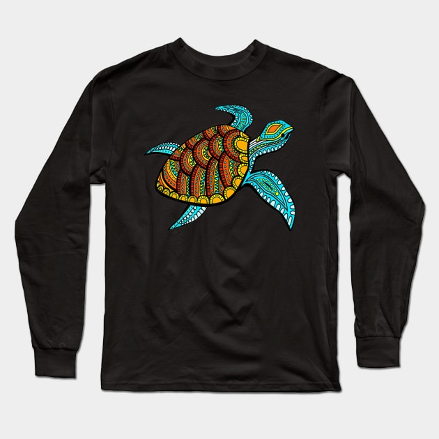 Cute Turtle Sea Turtle Sea Ocean Beach Lover Long Sleeve T-Shirt by baggageruptured